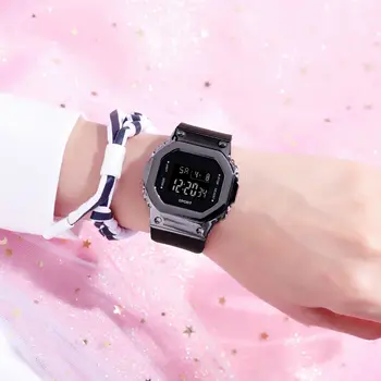 Moda Akıllı Kadın Erkek Spor Bileklik Kol Saati dijital ekran Kadın Erkek Silikon Bilezik Saatler Bayanlar Erkek kız çocuk saatleri