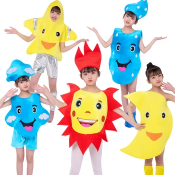 Çocuk Günü Partisi Güneş Yağmur Damlası Muz Çilek Cadılar Bayramı Karikatür Meyve Sebze Cosplay Kostüm Erkek Kız Elbise