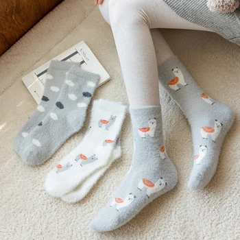 Kadın Kış Çorap 2022 Yeni Moda Kalın Sıcak Karikatür Sevimli Yüksek Kaliteli Rahat Ekip Çorap Kadınlar İçin Tatlı Komik Rahat