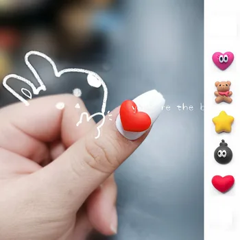 50 Adet / grup 3D Akrilik Takılar Karikatür Kalp Şeklinde Çivi Süsleme DIY Dekorasyon Taşlar Çivi Benzersiz Tasarımlar Aksesuarları Toplu