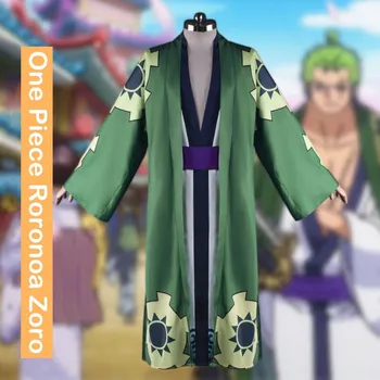 Roronoa Zoro Cosplay Kostüm Kimono Robe Cloak Kemer Tam Takım Elbise Erkekler Kadınlar için