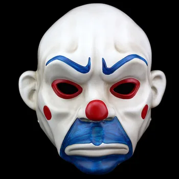 Yüksek dereceli Reçine Joker Banka Soyguncu Maskesi Palyaço Koyu Şövalye Prop Masquerade Parti Reçine Maskeleri Cadılar Bayramı Maskesi