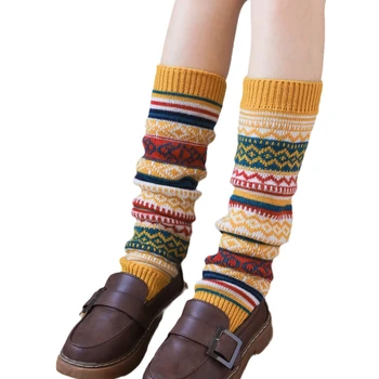 Bacak ısıtıcıları Kadınlar Kızlar için Gevşek Bacaklar İsıtıcı Örme Çorap bot paçaları Çorapları Kış Çorap 37JB