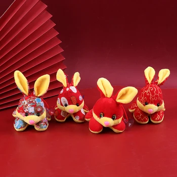 1 Adet 2023 Yılı Tavşan Karikatür Tavşan peluş oyuncaklar Çocuk Oyuncakları Bebek Hediye Hatıra Küçük Kolye Dekorasyon