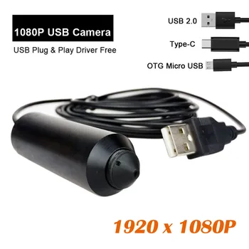 HD 1080 P USB Kamerası 3.7 MM iğne deliği 1920x1080 P MJPEG Yüksek Hızlı UVC OTG Tipi-C/OTG Mikro USB2.0 Kamera İçin PC Dizüstü Android Mobil