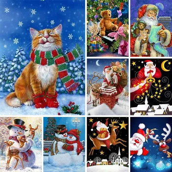 Noel Hayvanlar Baskılı 11CT Çapraz Dikiş Nakış Tam Kiti Örgü Dikiş El Sanatları Zanaat Yetişkinler İçin Toptan Paket