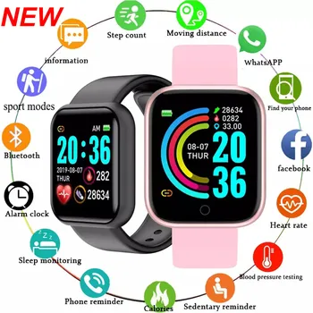 2022 Orijinal D20 Pro Erkekler akıllı izle kalp Monitörü Spor İzci Su Geçirmez Spor Kadın Smartwatch Y68 Saatler PK Huawei GT2