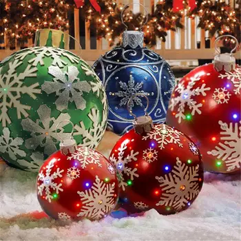 60 CM Noel Şişme Dekore Topları Noel Topları Açık Noel Ağacı Süslemeleri Atmosfer Şişme Baubles Oyuncaklar