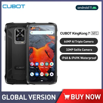 Cubot King Kong 7 Su Geçirmez Sağlam Cep Telefonu Android 11 6.36 İnç Smartphone 64MP Üçlü Kamera Octa Çekirdek Cep Telefonu 5000mAh