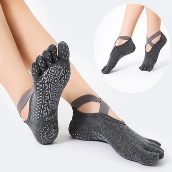 Kadın Beş Parmaklı Yarım Ayak Bandaj Yoga Çorap Kaymaz Çabuk Kuru Sönümleme Pilates Bale Çorap İyi Kavrama Kadınlar İçin Pamuk Çorap