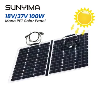 SUNYIMA Güneş Katlama Panelleri 100-400W Fotovoltaik Esnek Taşınabilir Kendi Kendine sürüş Kamp Şarj 12/24V Açık Güç RV İçin