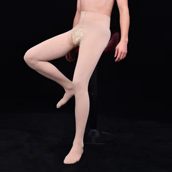 180D Sıcak Erkekler Moda Parlak Külotlu Dans Crotchless Tayt Pantolon Eğitim Spor Pantolon Tayt Iç Çamaşırı Homme Seksi