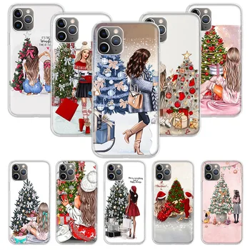 Noel Sanat Kız telefon Kılıfı iPhone 14 13 Pro 11 12 XR X XS Max 7 8 6 6S Artı SE 2020 5 Yumuşak Sanat Desen Coque Funda
