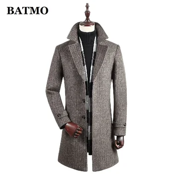 BATMO yeni varış kış yüksek kaliteli yün trençkot erkekler, erkek yün günlük ceketler, artı boyutu M-4XL MY812