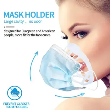 10 ADET 3D Ağız Maskesi Desteği Solunum Yardımı Yardım Maskesi İç Yastık Braketi Gıda Sınıfı Silikon Maske Tutucu Nefes Vana