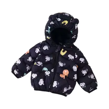 Bebek Erkek Kapşonlu Aşağı Ceketler Çocuk Mont Sonbahar Kız Karikatür Sıcak Ceket Ceket Ceket Toddler Kız fermuarlı ceket Giyim