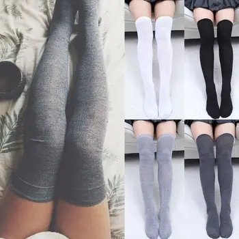 Diz üstü çorap Kadın Çorap Çorap Sıcak Uyluk Yüksek Diz Üzerinde Çorap Uzun Pamuklu Çorap Medias Seksi Çorap Medias