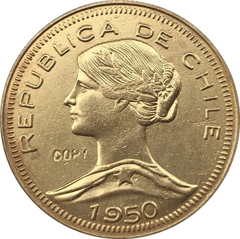 1950 Şili 100 Peso PARA KOPYASI 31MM
