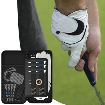 Golf Caddy Kılıfı Eldiven Tutucu sert çanta Koruyucu Organizatör Saklama Yuvaları ile Telefon Tees Yarma Araçları Topu İşaretleyiciler