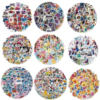 50 ADET Disney Anime Mickey Mouse / Prenses / Dondurulmuş Sticker DIY Günlüğü Bagaj Kaykay Graffiti Çıkartmaları Çocuk Oyuncakları