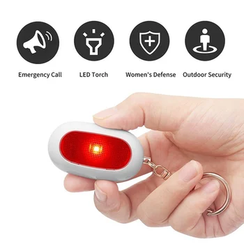 Kendini Savunma Siren güvenlik alarmı Kadınlar için Anahtarlık ile 125dB led ışık Kişisel Alarmlar Kişisel Güvenlik Anahtarlık Alarmı