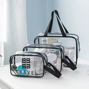 Temizle Kozmetik Çantası makyaj çantası Büyük Kapasiteli Taşınabilir Seyahat Spor Yıkama Çantası Taşıma Havaalanı Havayolu Uyumlu çanta