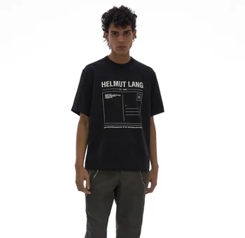 HELMUT LANG T-shirt erkek ve kadın Unisex Baskılı Yuvarlak Boyun Kısa Kollu Tüm Maç Tops & Tees 4XL