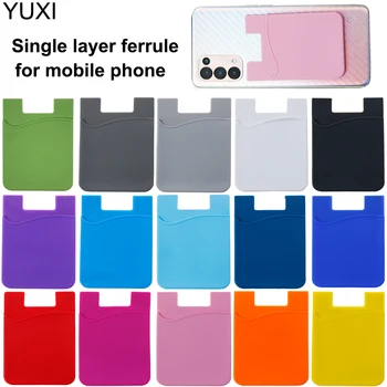 YUXİ 1 ADET Moda Yapışkanlı Etiket arka kapak kart tutucu Kılıf Kılıfı İçin cep telefonu Renkli kart tutucu