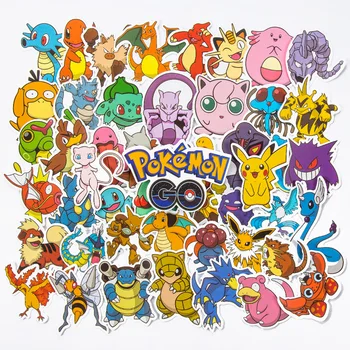 10/30/50/100 Adet Pokemon Kawaii Pikachu Sticker Motosiklet Telefon Araba Kaykay laptop etiketi Su Geçirmez Klasik