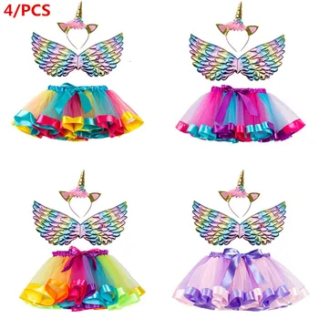 Tutu Etek Bebek Kız Etekler Prenses Mini Pettiskirt Parti Dans gökkuşağı ünikorn Tül Etek Kız Çocuk Giysileri Çocuk Giyim