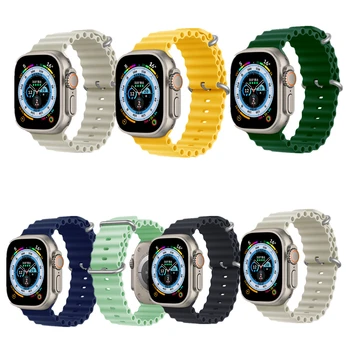 Apple Watch Serisi için 8 7 6 5 4 3 2 SE Bant Silikon Çift Toka Spor saat kayışı iWatch için Ultra 40 44mm 42 41 49mm 45mm