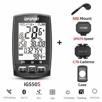 ıGPSPORT İGS50S GPS Bisiklet Bilgisayar Kablosuz IPX7 Su Geçirmez Bisiklet Dijital Kronometre Bisiklet Kilometre ANT + Bluetooth 4.0