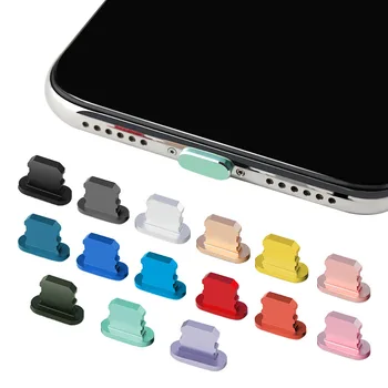 1 ADET şarj portu Toz Fişi iPhone Serisi için Çoklu Renk Metal Anti Toz Koruma Şarj Arayüzü Fişi Akıllı Telefon için