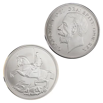 George V Koleksiyon Gümüş Kaplama Hatıra Sikke Aziz George ve Ejderha Koleksiyonu Sanat Yaratıcı Hediye hatıra parası