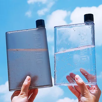 Plastik Su Şişesi Temiz Su Soda Şişesi Suyu 420ml Şişelenmiş Su Kısa Taşınabilir Seyahat Bisiklet Suyu Süt içme suyu şişesi