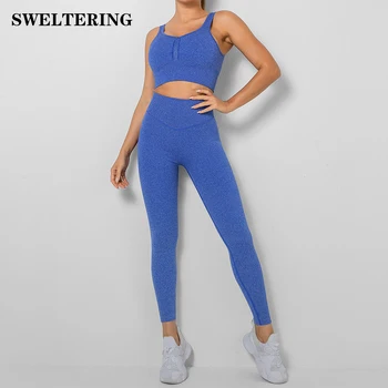 Dikişsiz Yoga Setleri 2 Adet Femme Giyim Seti Kız Spor Takım Elbise egzersiz kıyafetleri Atletik Giyim Kadın Eşofman Spor Seti