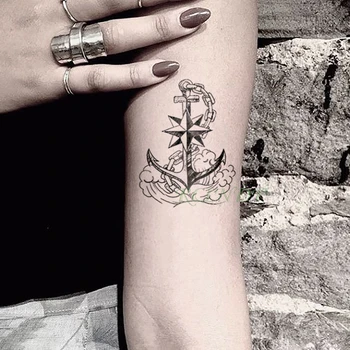 Su geçirmez Geçici Dövme Etiket Deniz Korsan Çapa Sahte Dövme Flaş Dövme Tatouage Bilek Ayak El Kol Kız Kadın Erkek