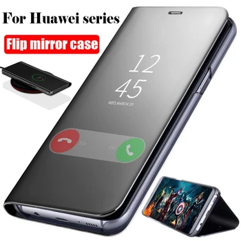 Ayna Akıllı Flip Telefon Kılıfı İçin Samsung Galaxy A02S A81 A31 A21S A91 A32 A12 A42 Anti güz Lüks Tam Pencere koruma Kapağı
