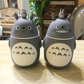 304 çelik Sevimli Karikatür Totoro Taşınabilir termos şişe Yaratıcı Anime Termos Bardak ve cam kupa Vakum Şişeler Şişe Dropshipping