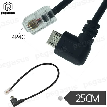 25 CM USB Mikro 5 P Erkek RJ9 4P4C Kristal Kafa Erkek Dönüştürücü Tel telefon ahizesi Kablosu