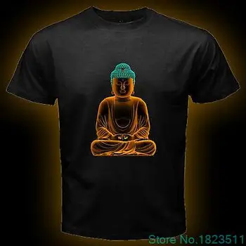Buda Buda Budist Karma Barış Erkekler Siyah T Shirt Kısa Kollu Tee Boyutu S-3XL %100 % Pamuk