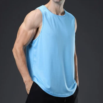 Erkek Kolsuz Hızlı Kuru Nefes Tankı Üstleri Spor Eğitimi Kas Yelek Gömlek Elbise Vücut Geliştirme Atlet Spor Yelek