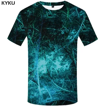 KYKU Marka Psychedelic T-shirt Erkekler Galaxy Uzay Komik T Shirt Graffiti Tişörtleri Rahat Baş Dönmesi T-shirt 3d Gotik Tshirt Baskı