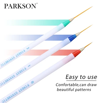Parkson 8/15 / 24mm 3 adet Nail Art Liner Fırça Ultra İnce Fırça Fransız Şerit Çiçek Boyama cetvel kalemi Manikür Boyama Araçları