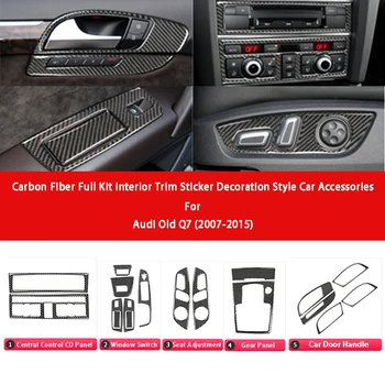 Karbon Fiber Kolu dişli kapağı Sticker Araba İç kapı pervazı Dekorasyon Araba Aksesuarları Audi Q7 2007-2015 Araba Styling