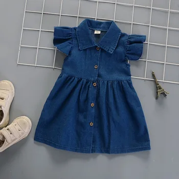 IENENS Bebek Kız Elbise Elbise Kot Etekler Çocuk Çocuk Kız Denim Giyim Etek Yürüyor Bebek Jumper Etek 1 2 3 yıl