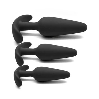 3 Boyutu silikon anal plug setleri anal dildo anal yapay penis seks oyuncakları erkekler için/kadın acemi erotik samimi yetişkin seks tıkacı anüs eğitmen