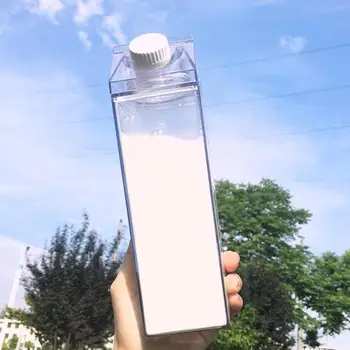 1000ml Şeffaf Basit Süt Şişesi Taşınabilir Plastik Şişe Açık İçme Sürahi Büyük Kapasiteli Meyve Suyu çay bardağı