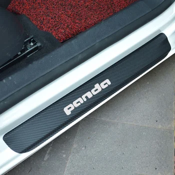 Karbon Fiber Araba Kapı Eşiği Sticker Anti Scratch İtişme Araba Styling Eşiği Koruma FİAT Panda İçin Şehir çapraz Panda Çapraz Panda