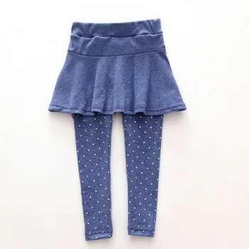 Pamuk Bebek Kız Tayt Kız Etek-Pantolon Kek Etek Legging Bahar Sonbahar Yürüyor Çocuk Pantolon Sahte Iki Parçalı Pantolon Elbise